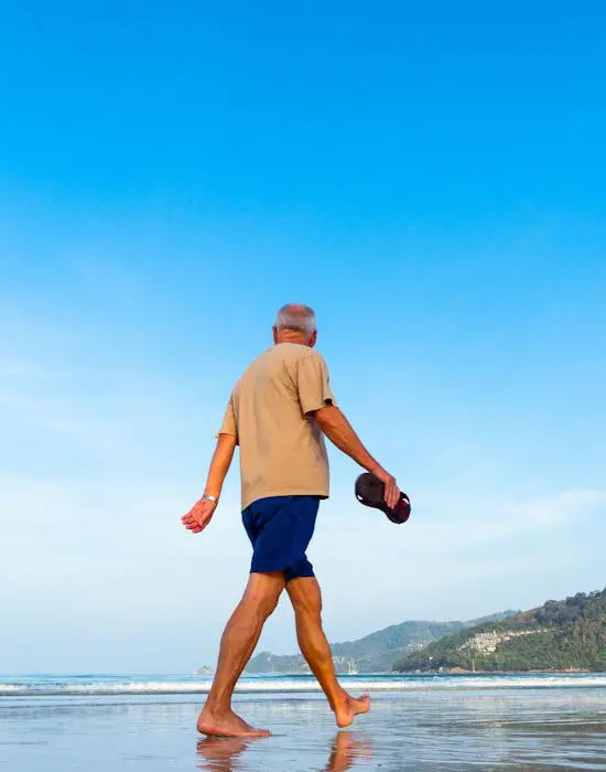 Man walking on the beach