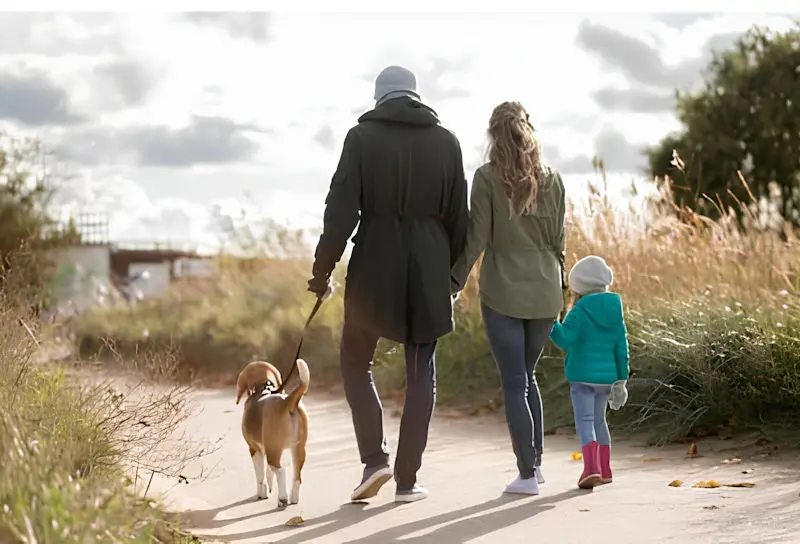 Family and dog